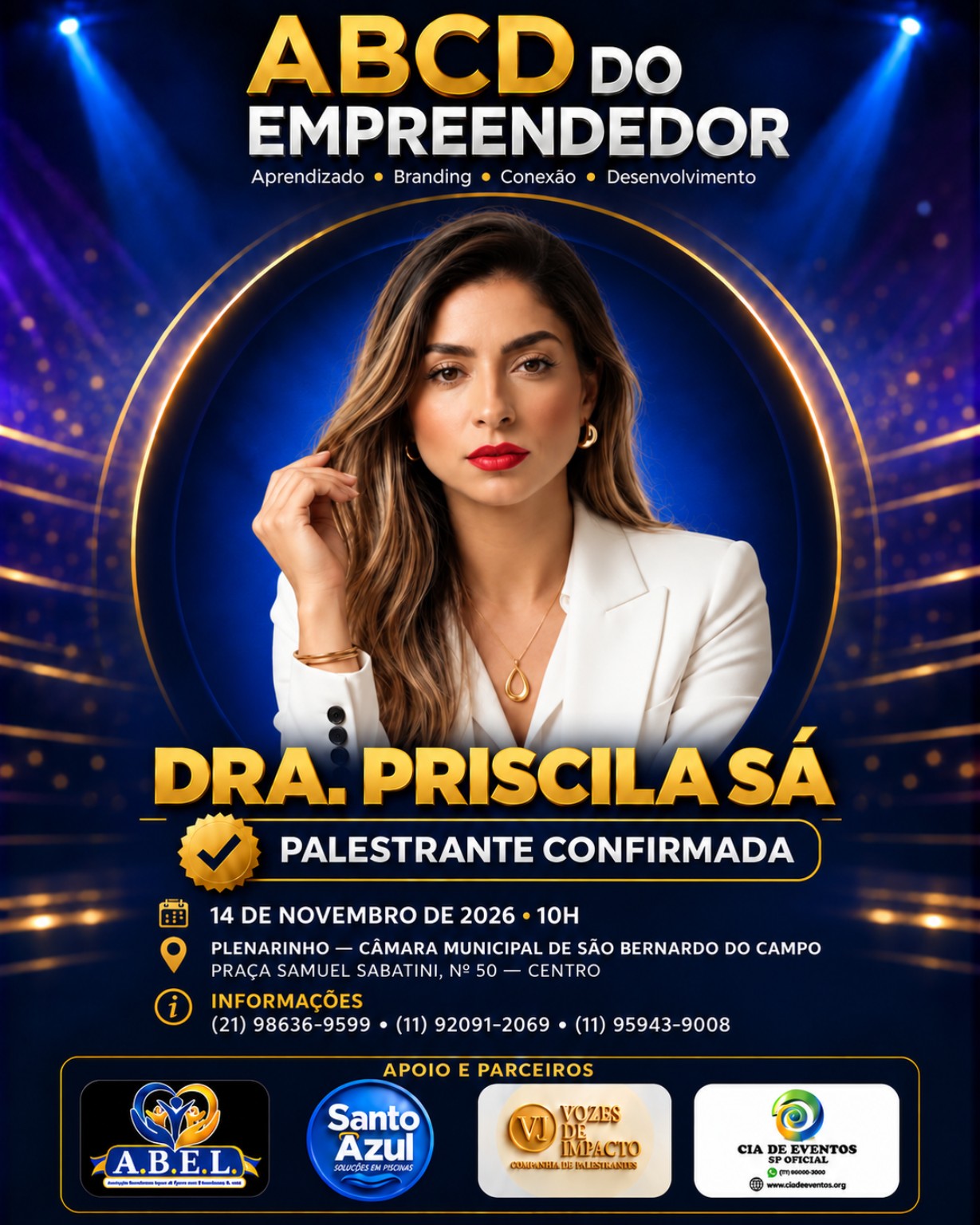 Card de Dra. Priscila Sá no ABCD do Empreendedor