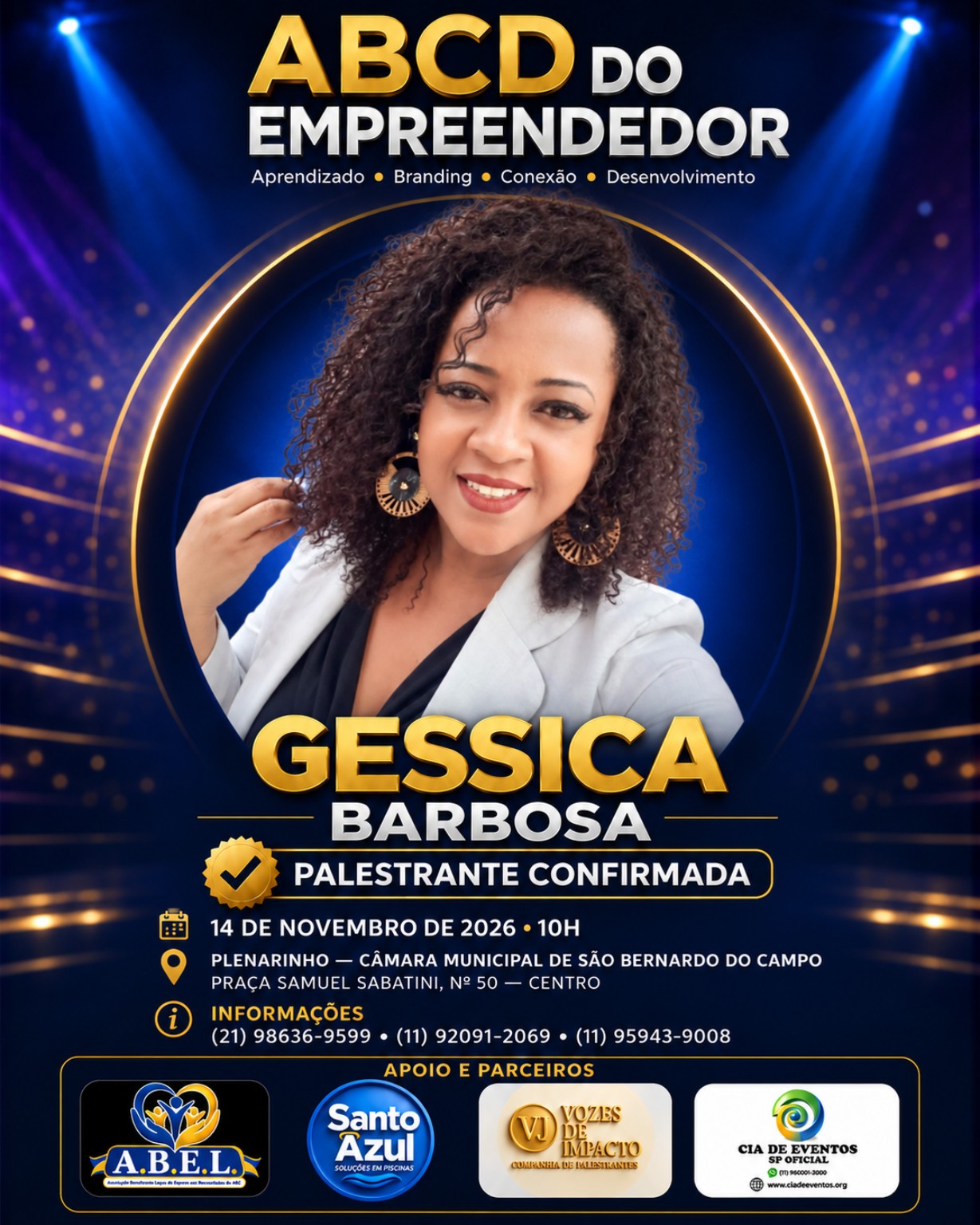 Card de Géssica Barbosa no ABCD do Empreendedor